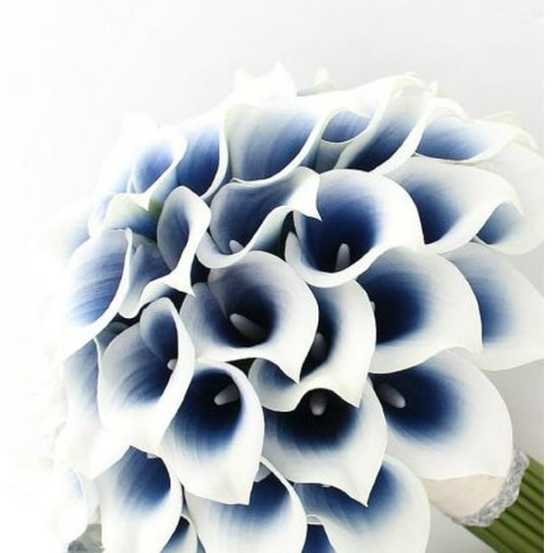 Details about   10 Picasso Calla Lilies Real Touch Blue Heart Calla Lily Wedding Bridal Bouquet